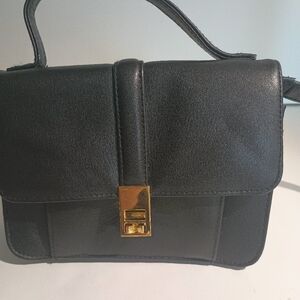 Coletta Genuine Leather Shoulder Bag 16" Shoulder Strap With Top Handle Black